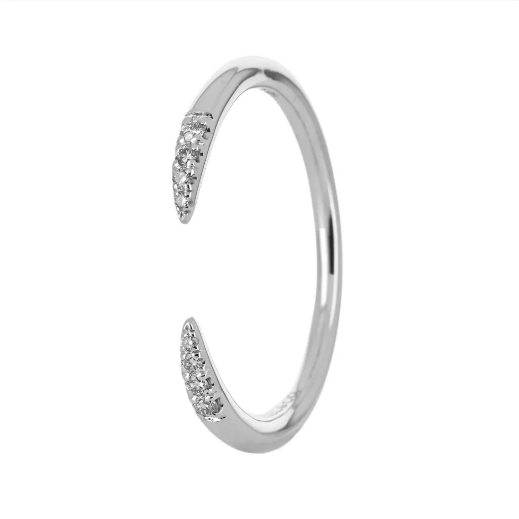 0.05ctw Micro Pavê Diamond Prong Band - White Gold