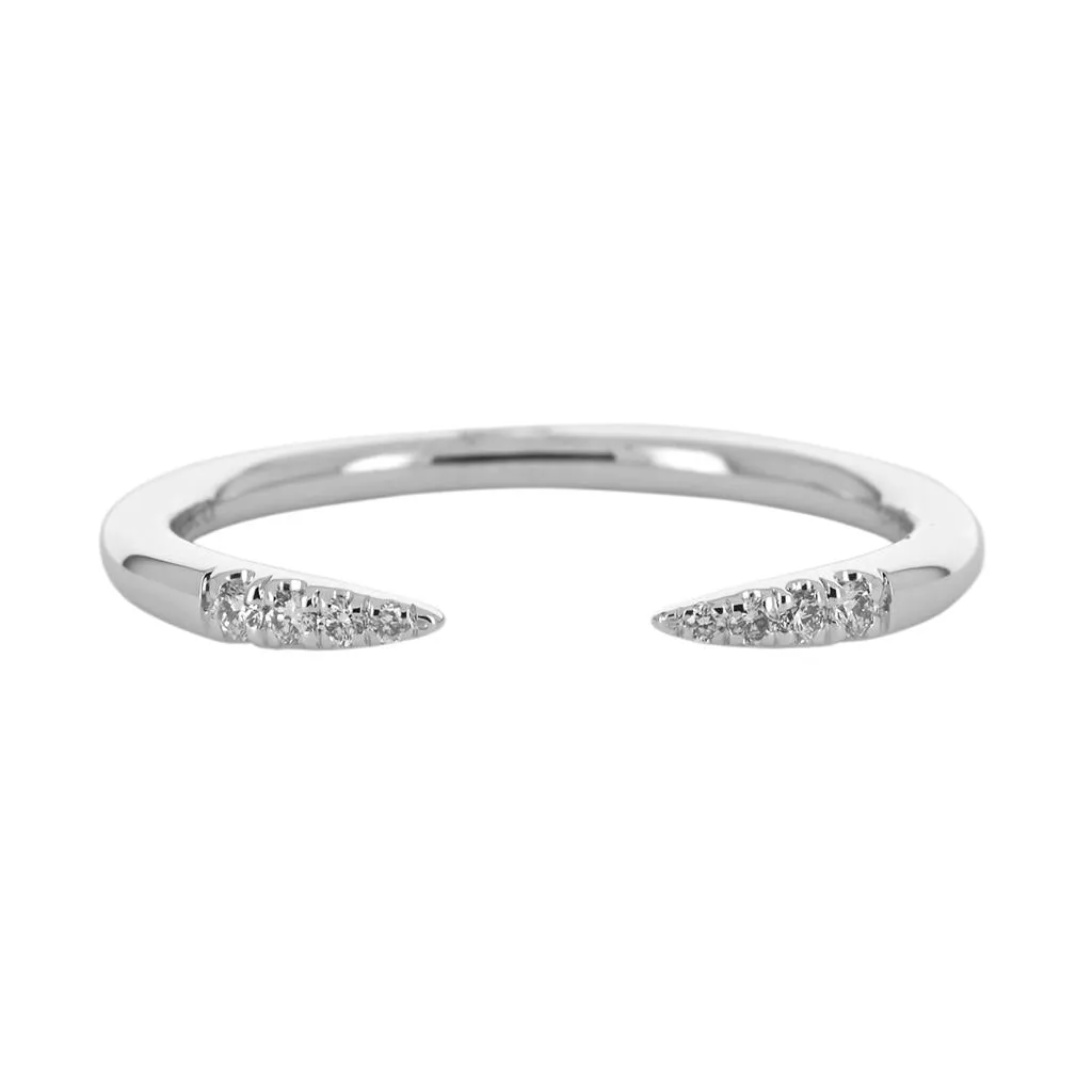 0.05ctw Micro Pavê Diamond Prong Band - White Gold