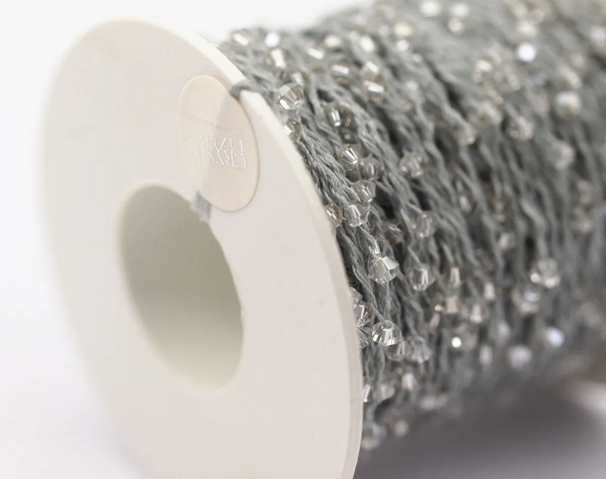 1 Spool - 50 Meters - Swarovski Crystal Yarn, Grey