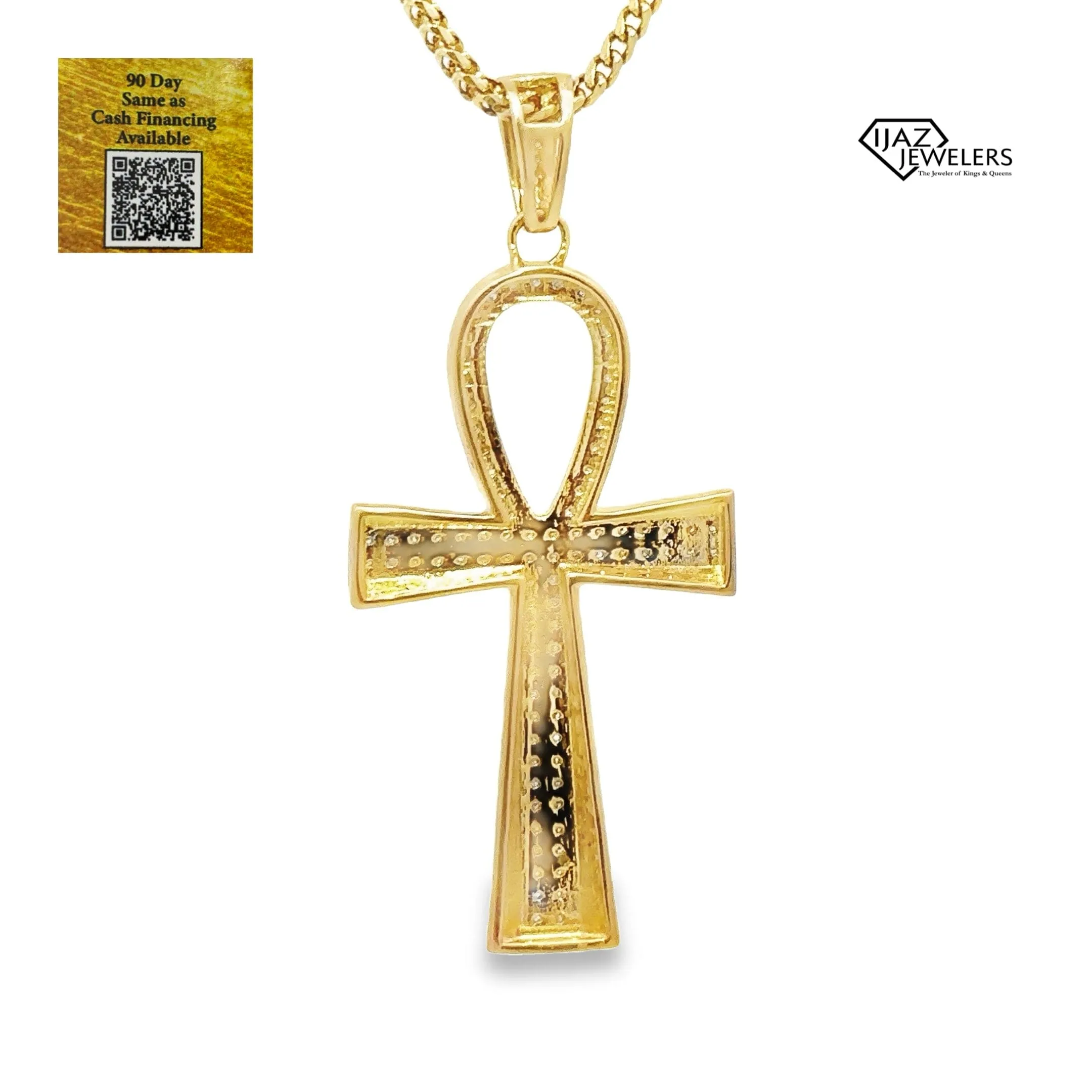 10K Gold 0.20 ctw Diamond Ankh Charm