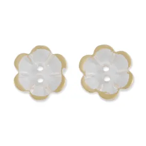 16*3.4 MM Acrylic Flower Button,Gold Plated,Sold 200 PCS Per Package