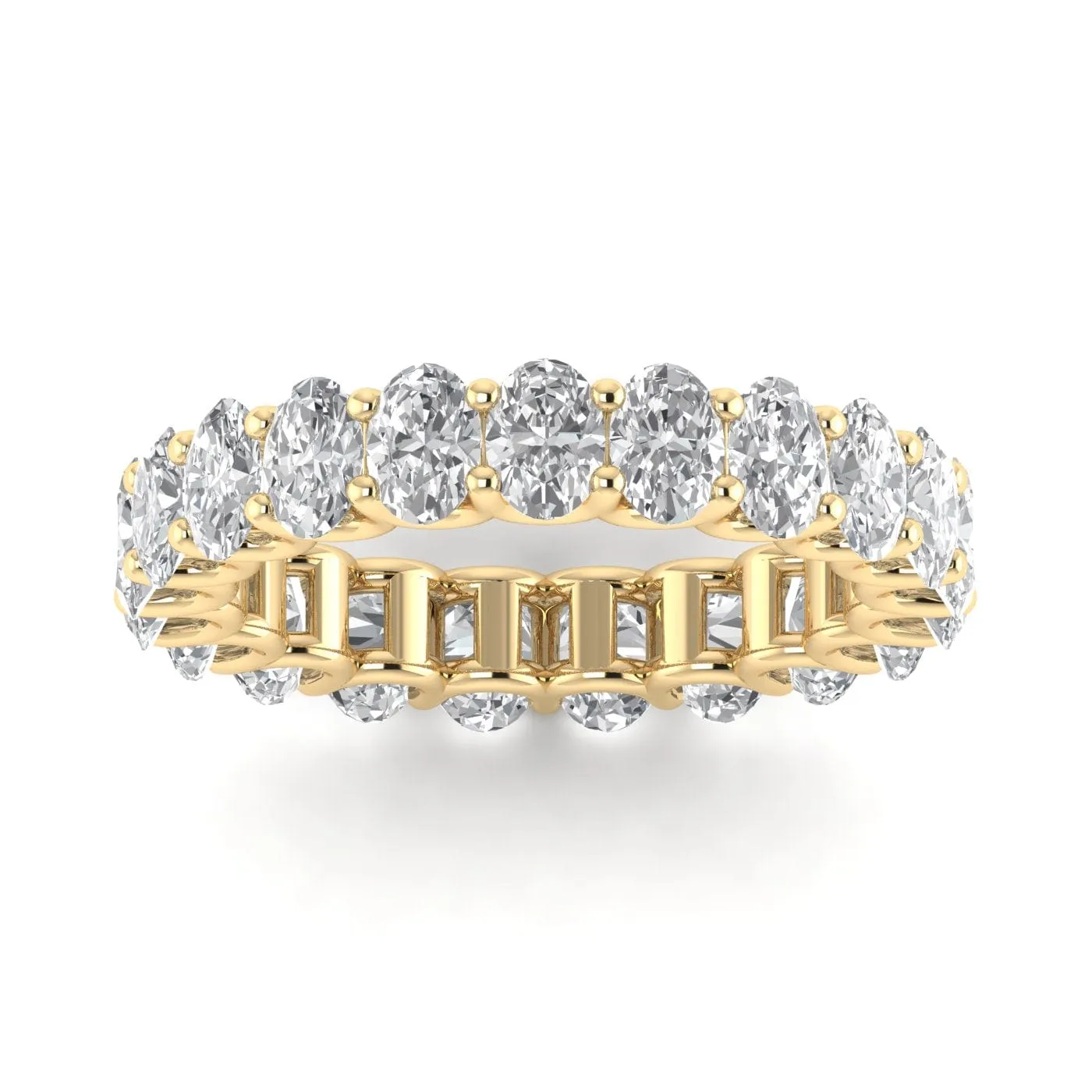 18K Gold and Oval Diamond Eternity Band, Lab Grown