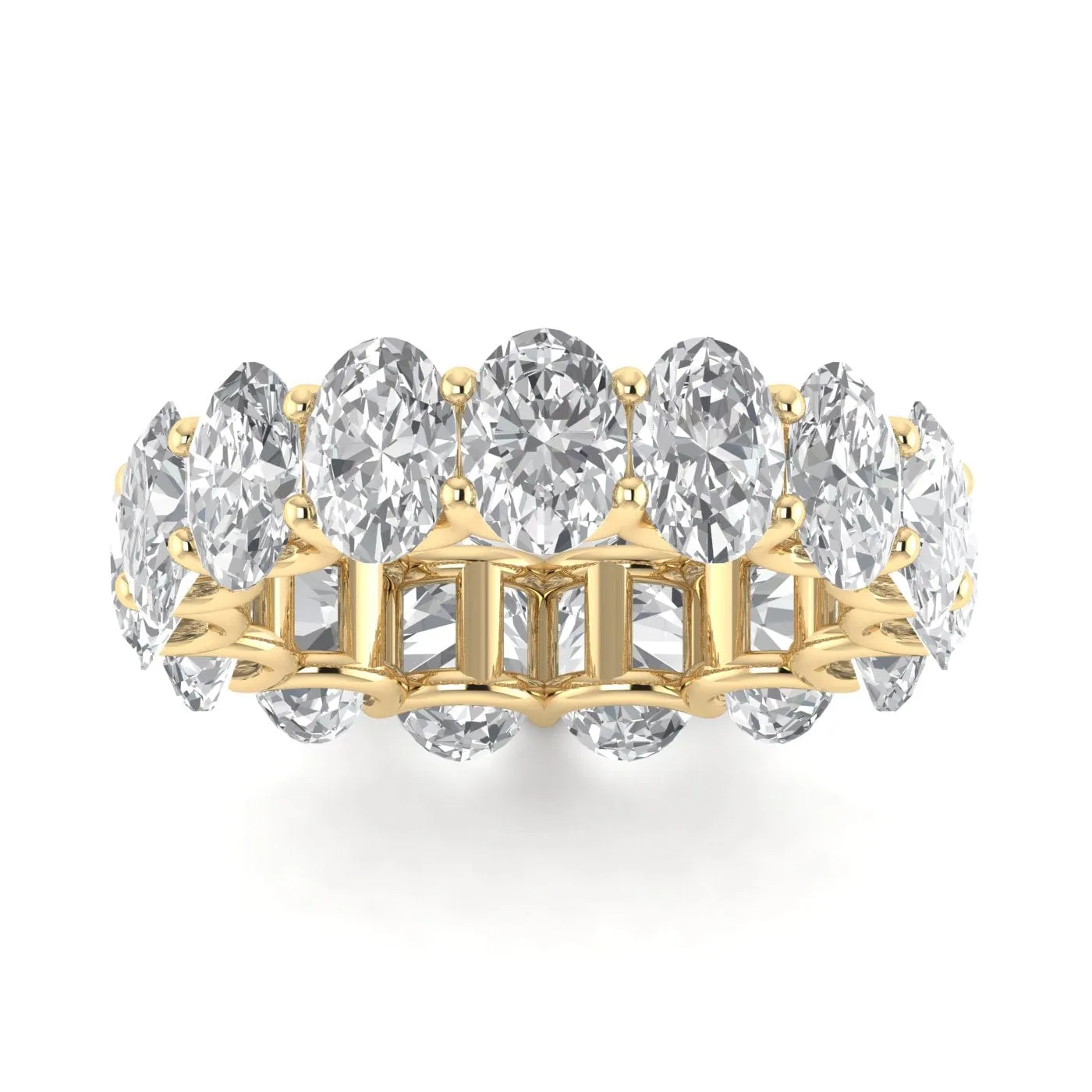 18K Gold and Oval Diamond Eternity Band, Lab Grown