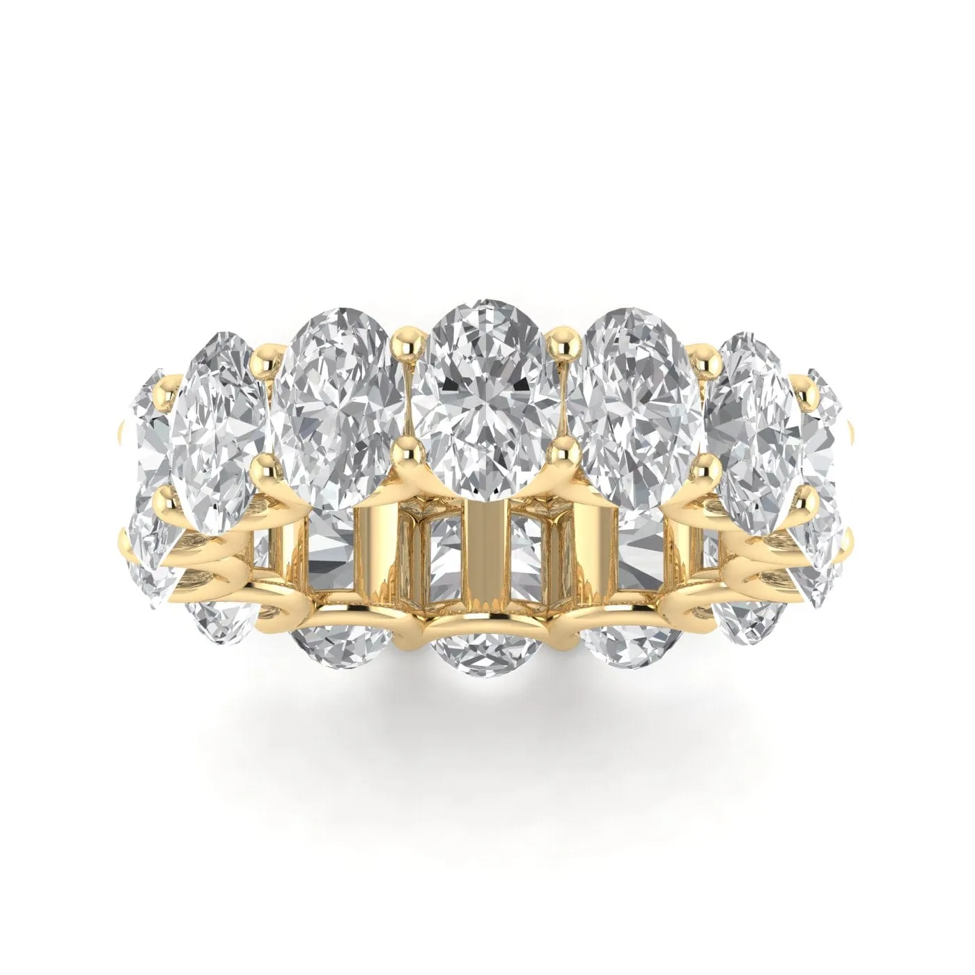 18K Gold and Oval Diamond Eternity Band, Lab Grown