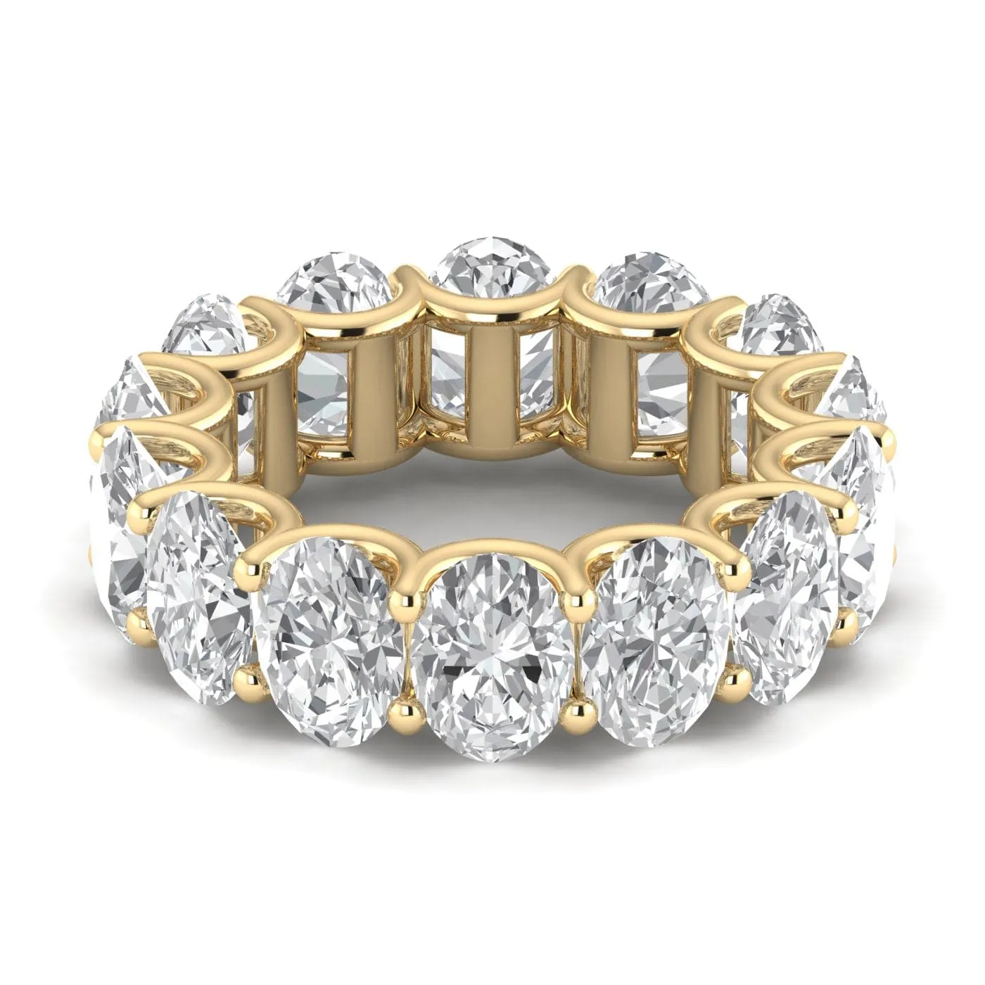 18K Gold and Oval Diamond Eternity Band, Lab Grown