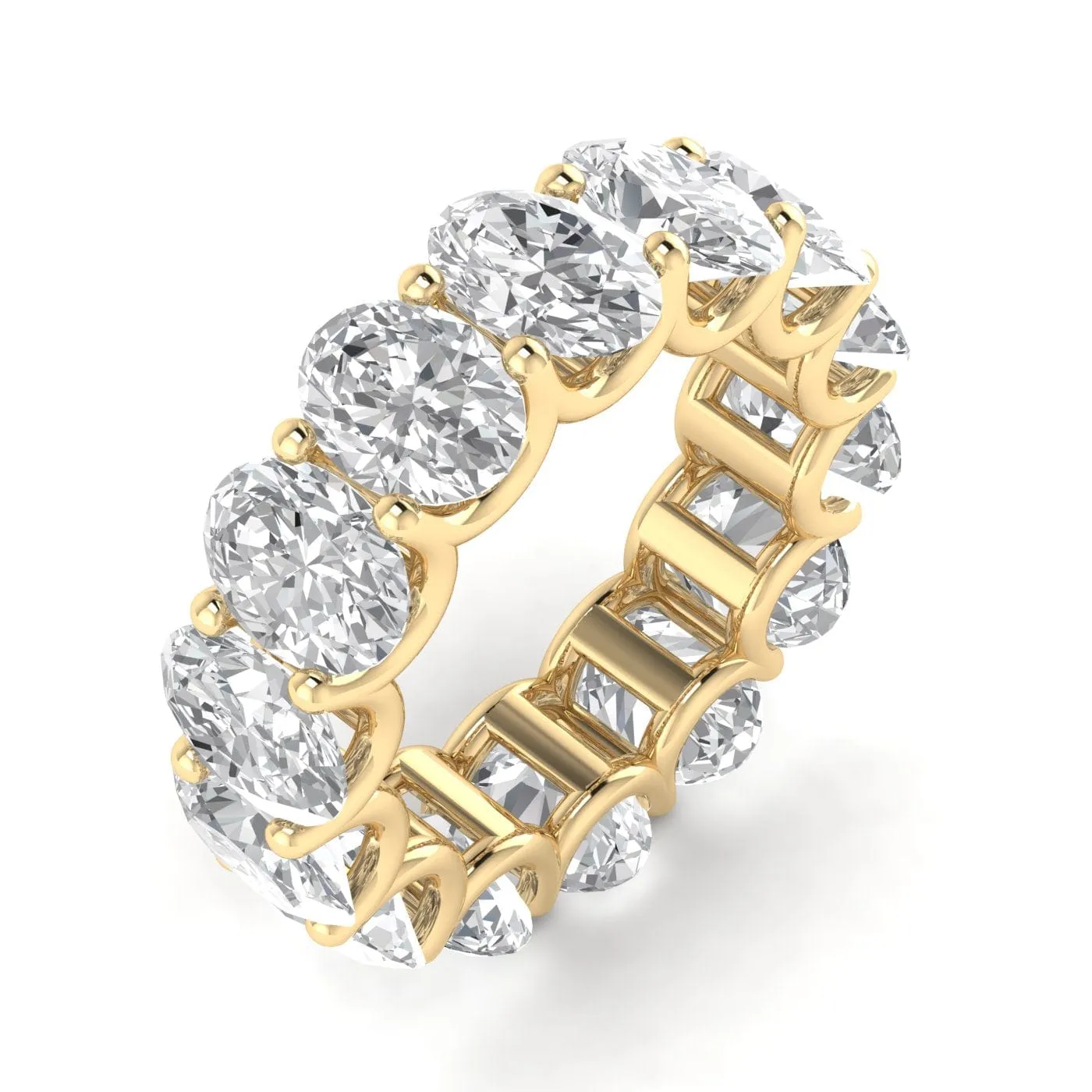 18K Gold and Oval Diamond Eternity Band, Lab Grown