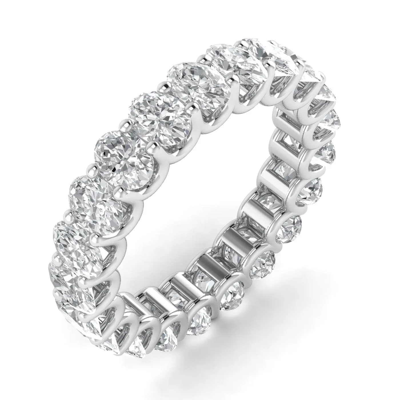 18K Gold and Oval Diamond Eternity Band, Lab Grown