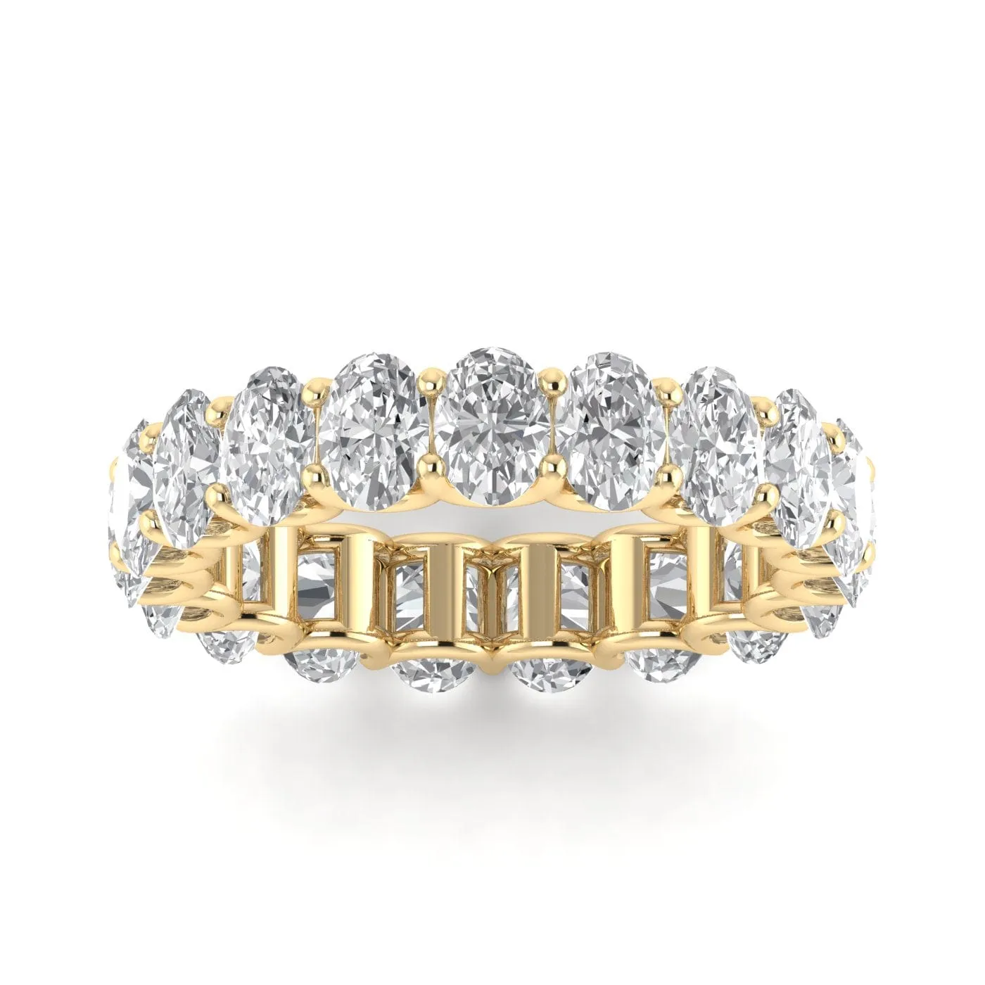 18K Gold and Oval Diamond Eternity Band, Lab Grown