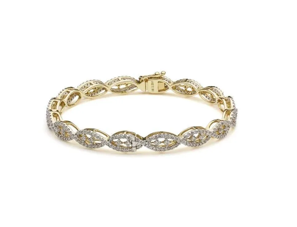 18K Yellow Gold Diamond Bangle W/ 2.48ct VVS Diamonds & Crossover Pattern