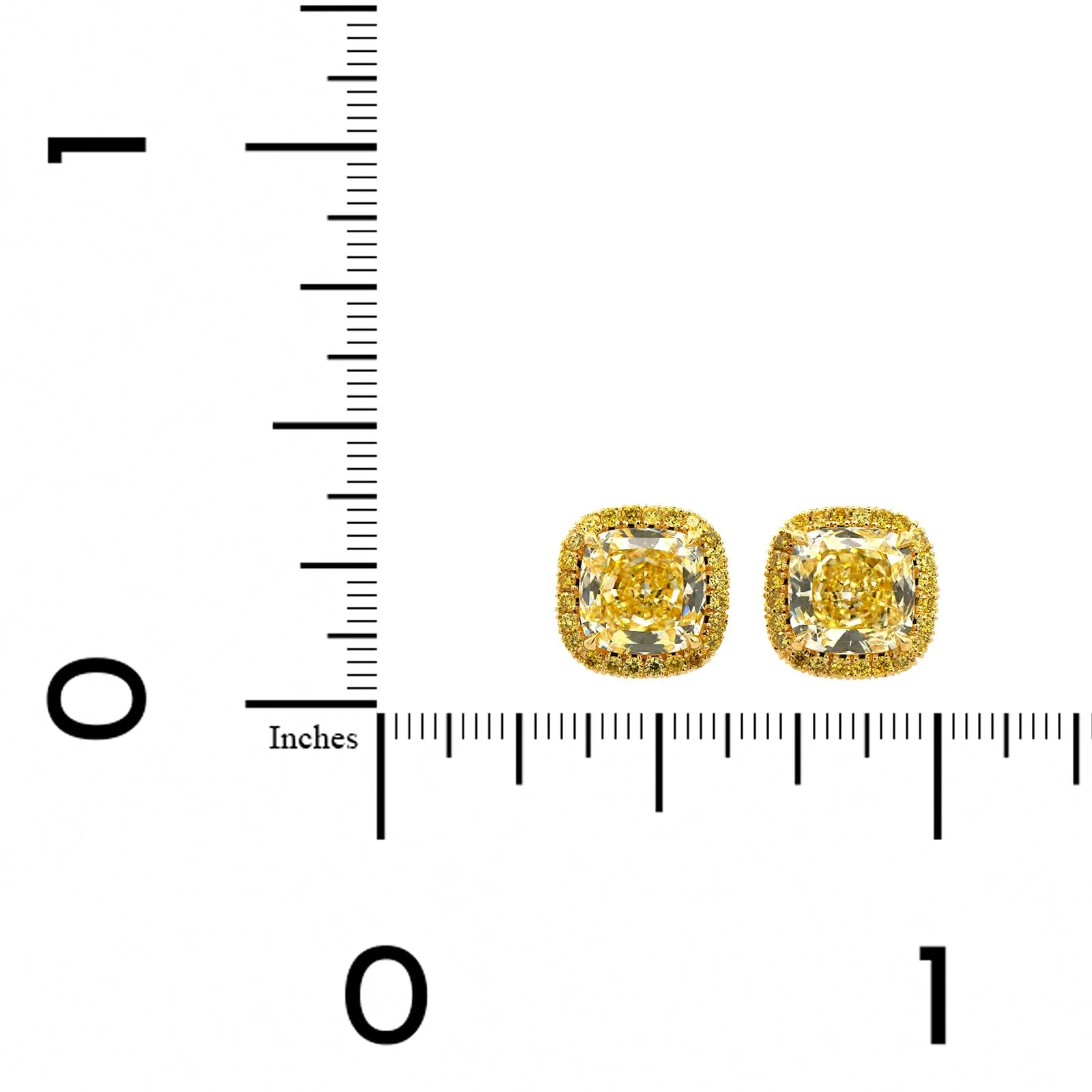 18K Yellow Gold Diamond Stud Earrings