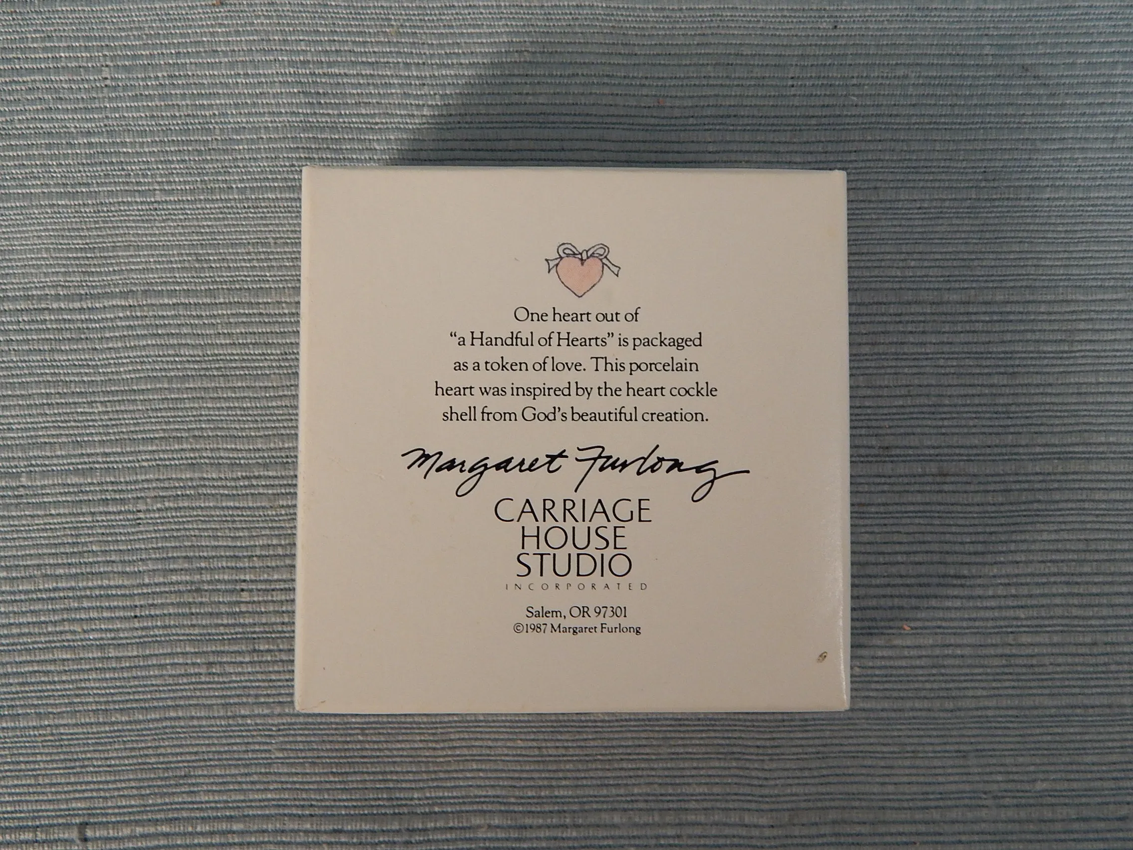 1987 Margaret Furlong Heart Ornament - Limited Edition