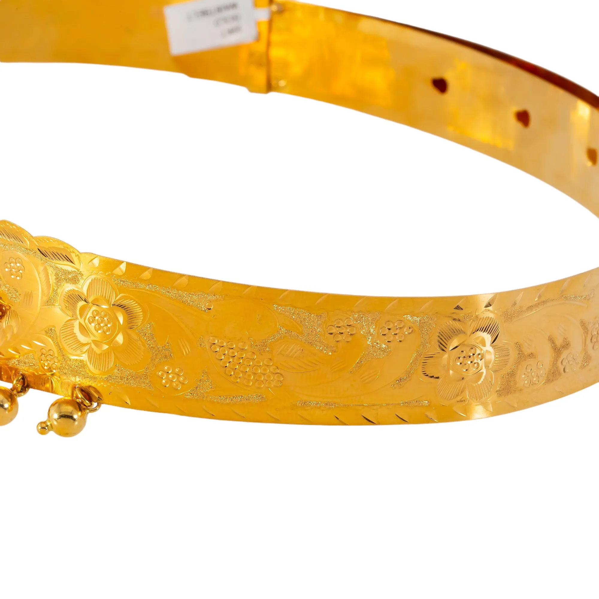 22k Yellow Gold Vaddanam Waist Belt for Kids w/ Gems (98.5gm)