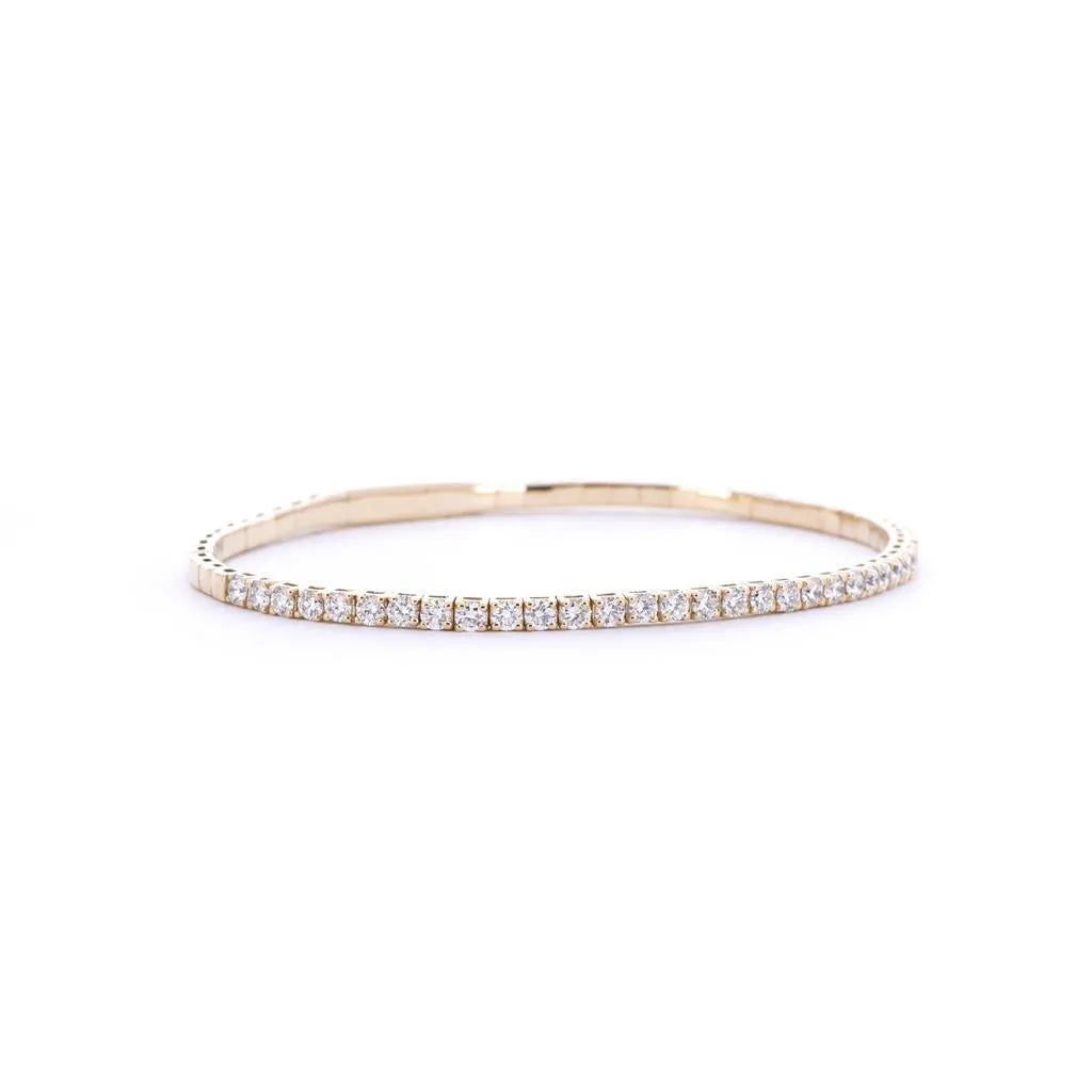 3.0ctw Diamond Flex Bangle -Yellow Gold