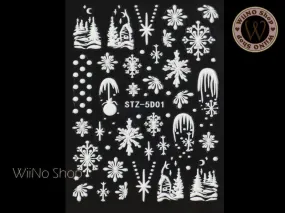 3D Winter Snowflake Adhesive Nail Art Sticker - 1 pc (STZ-5D01)