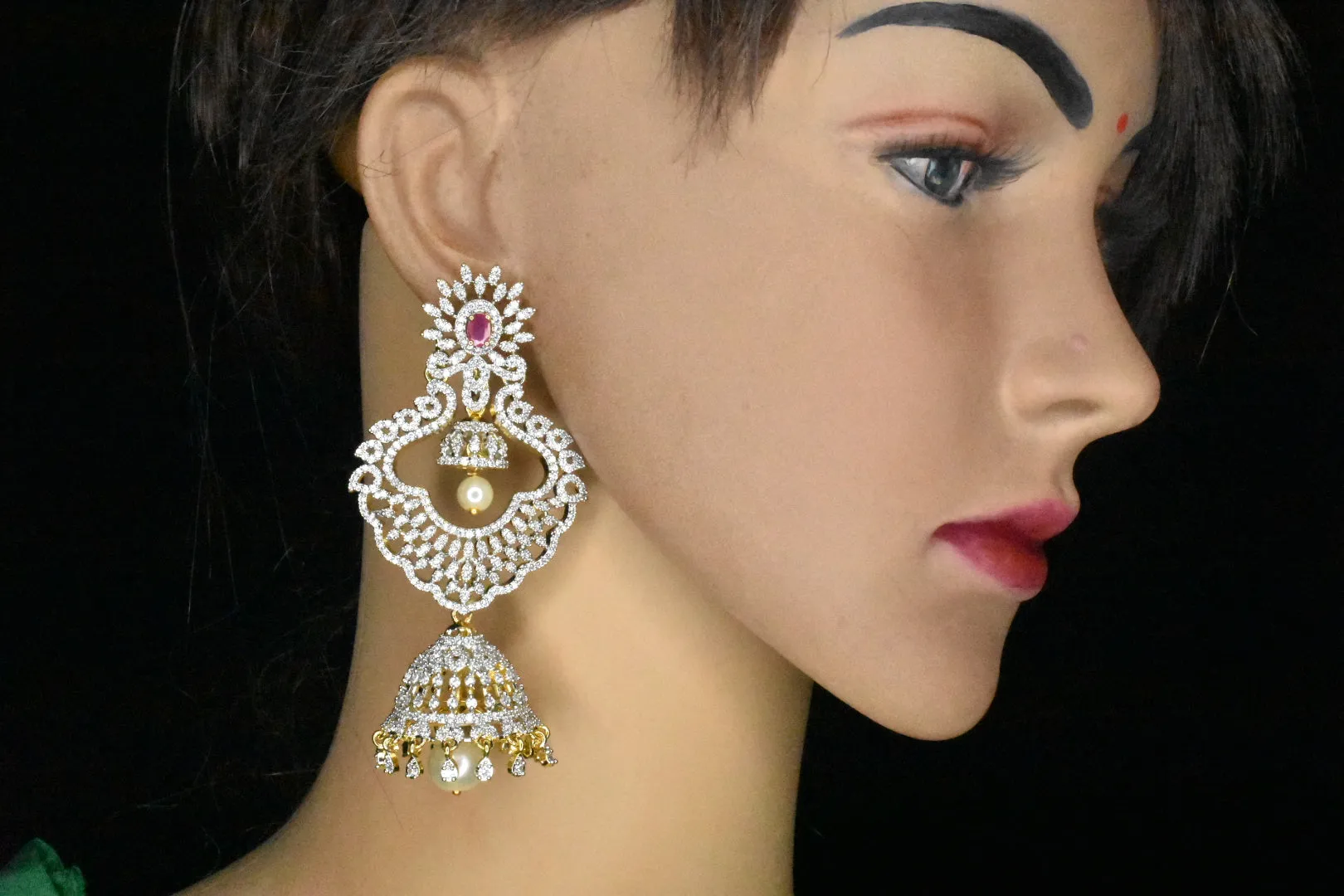 4 in 1 detachable diamond jhumkas