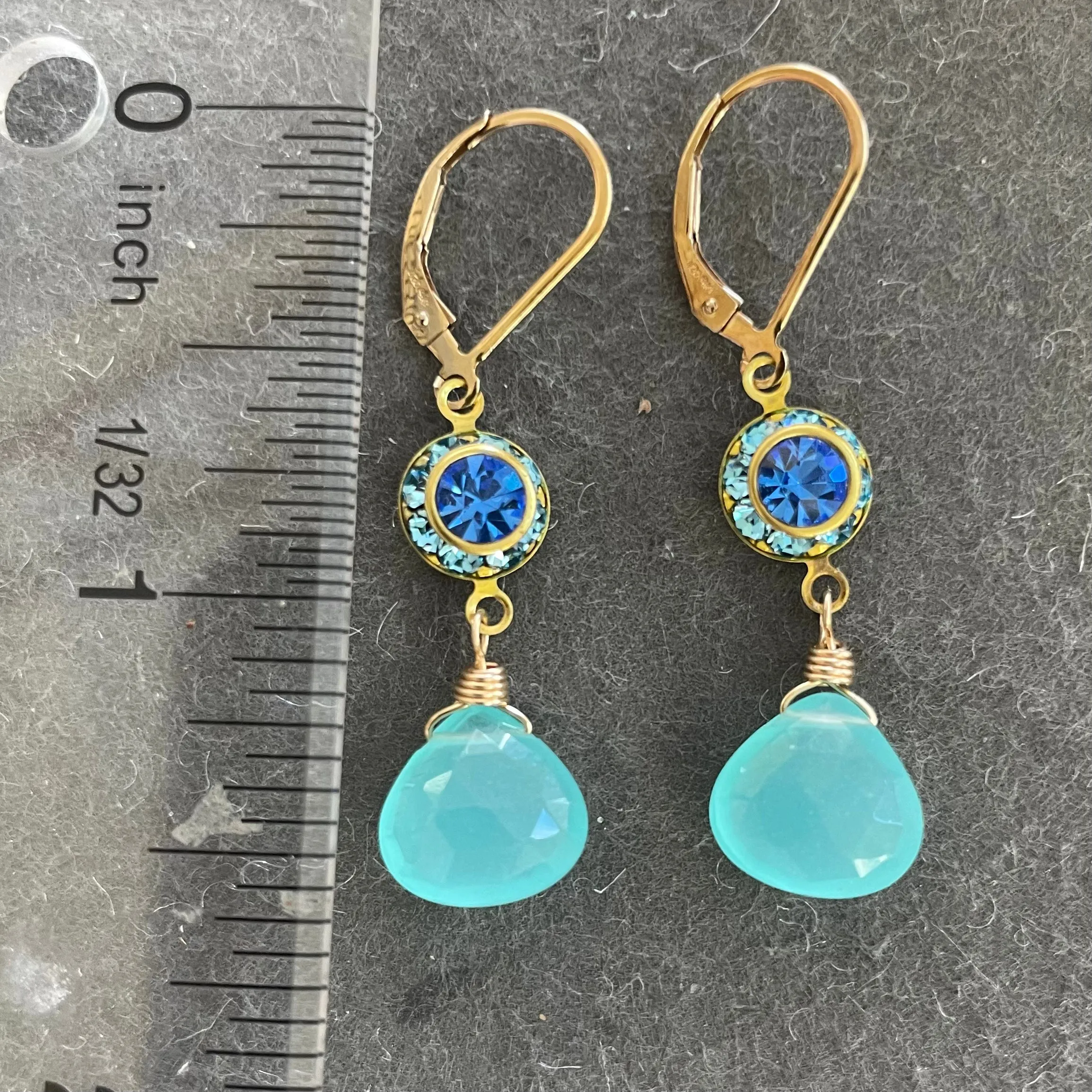 Aqua Chalcedony Vintage Dangles