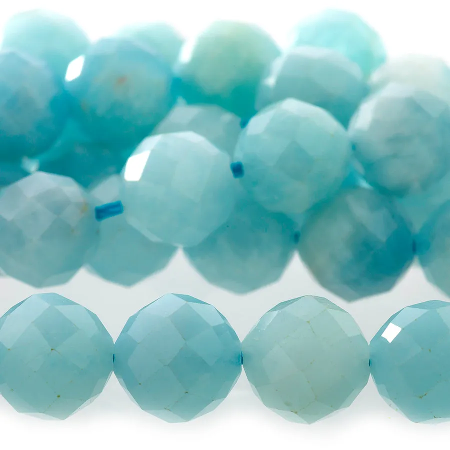 Aquamarine 8mm Round Faceted A Grade - 15-16 Inch