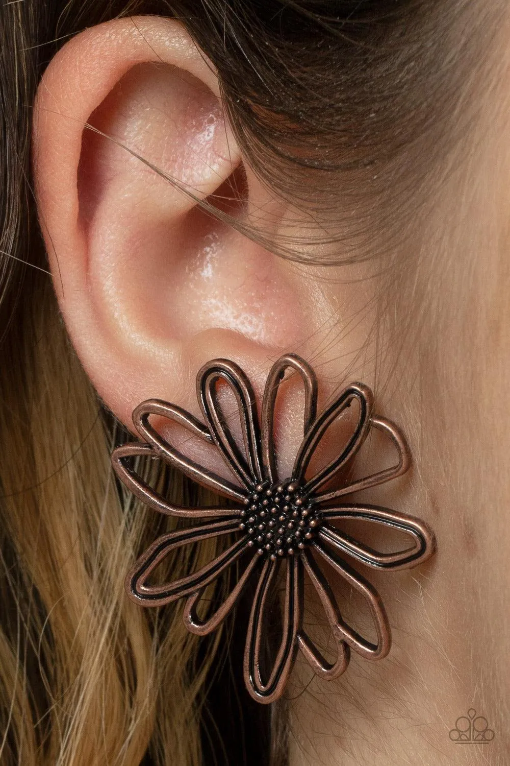 Artisan Arbor Copper Flower Earrings - Paparazzi Accessories