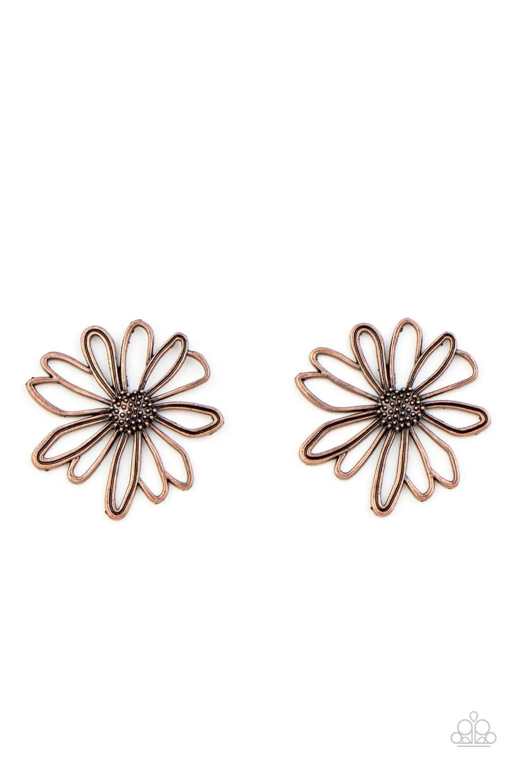 Artisan Arbor Copper Flower Earrings - Paparazzi Accessories