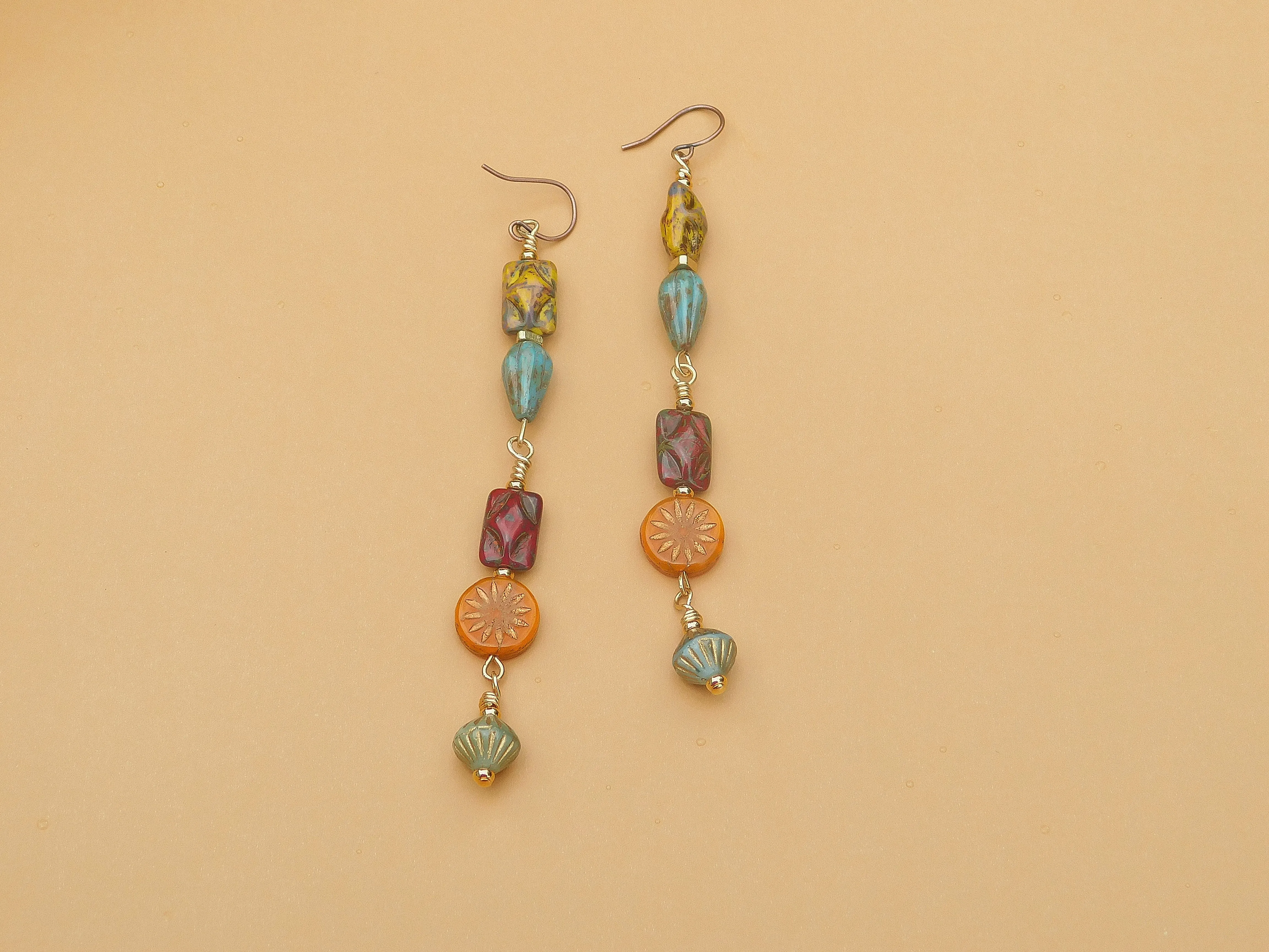 Autumn Inspired Multi-Czech Boho Earrings