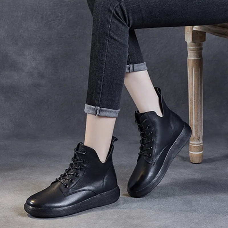 Autumn Winter Retro Soft Leather Casual Boots