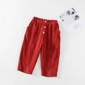 Baby Kid Girls Solid Color Pants