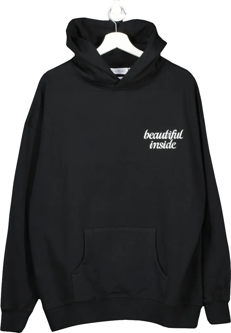 beautifully said Beautiful Inside Pullover Hoodie - Black UK M