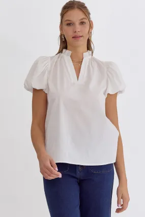 Belle V-Neck Top Off White