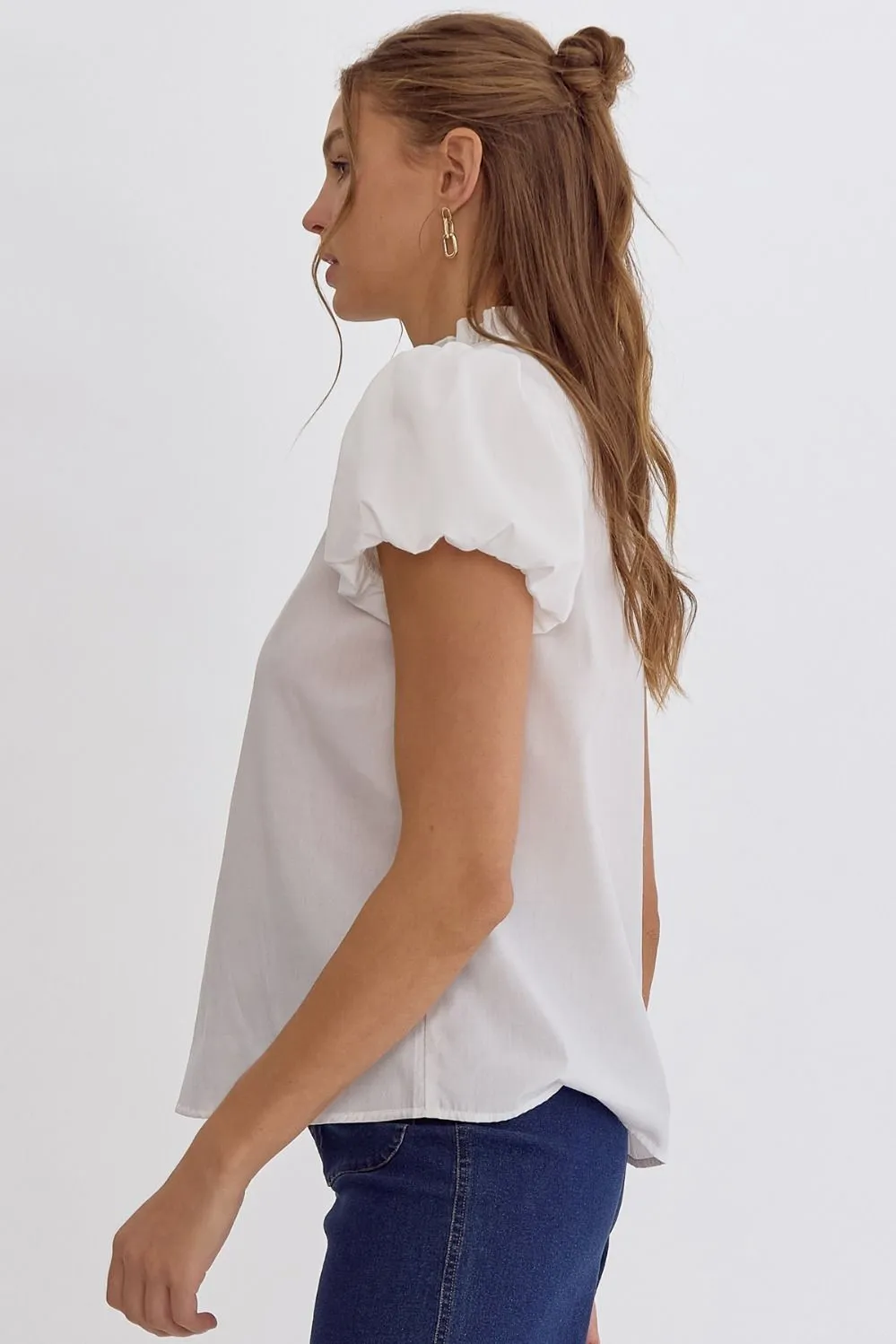 Belle V-Neck Top Off White