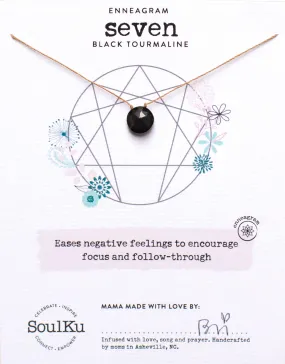 Black Tourmaline Enneagram Necklace for Type Seven