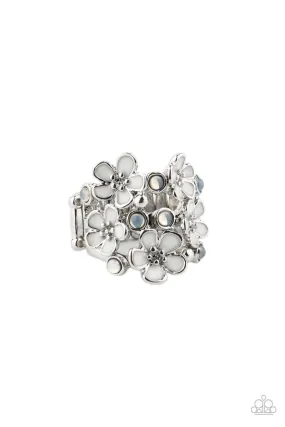 Blooming Banquet White Flower Ring - Paparazzi Accessories