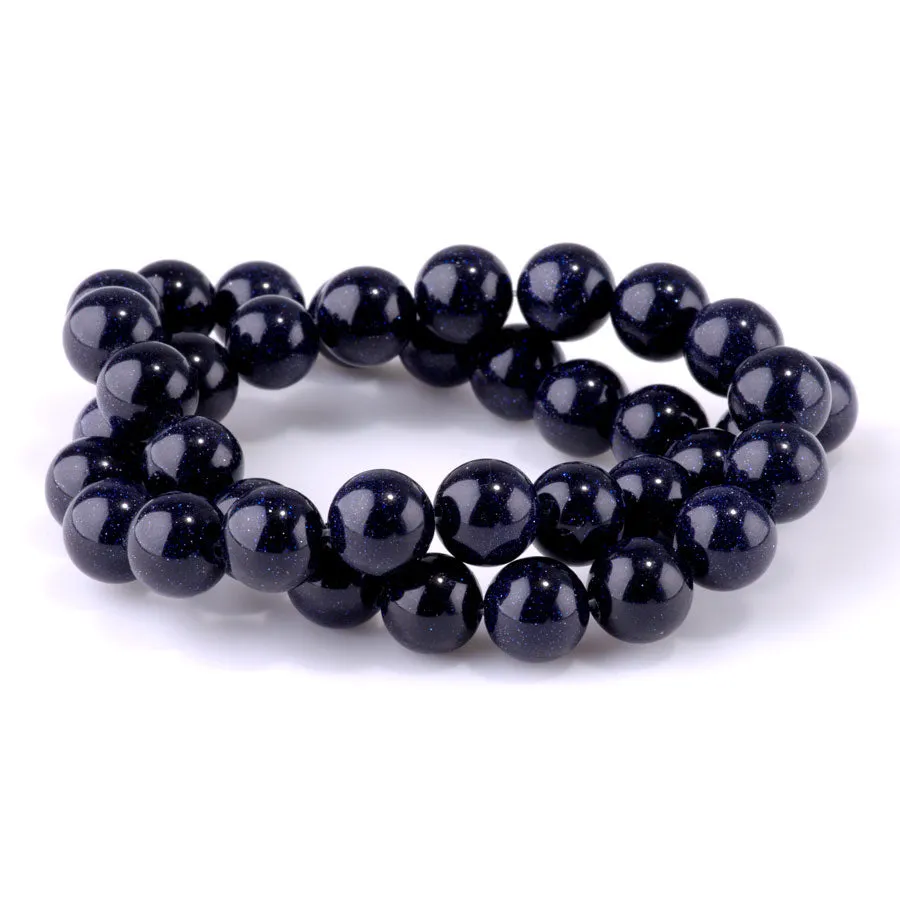 Blue Goldstone 10mm Round - 15-16 Inch