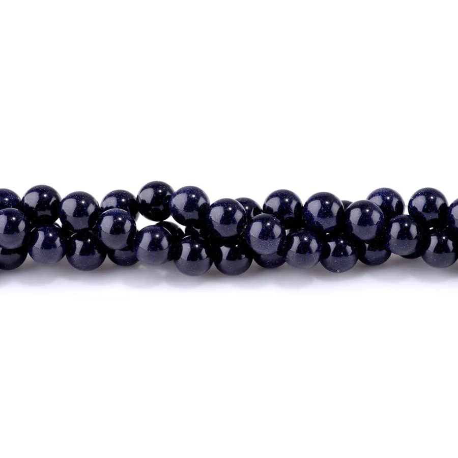 Blue Goldstone 10mm Round - 15-16 Inch