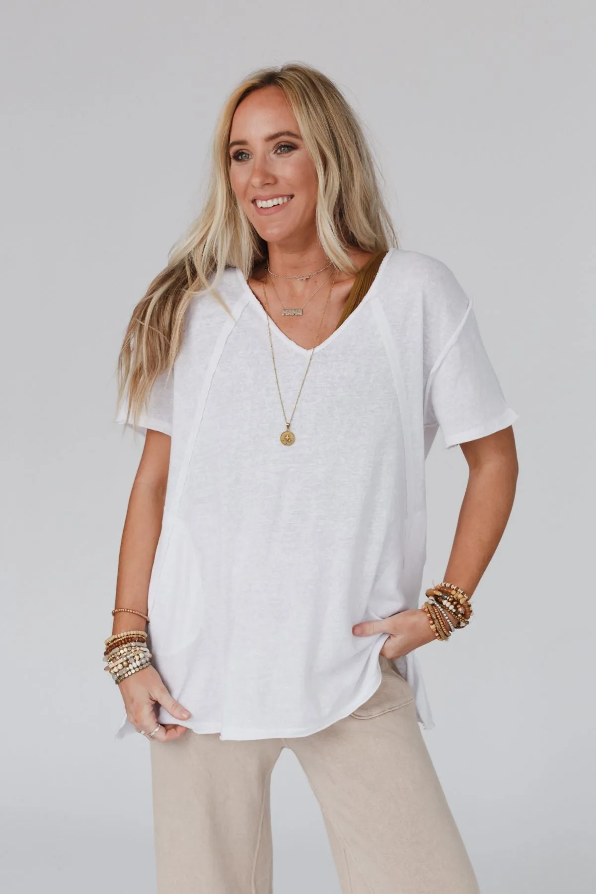 Castaway Oversized Top - White