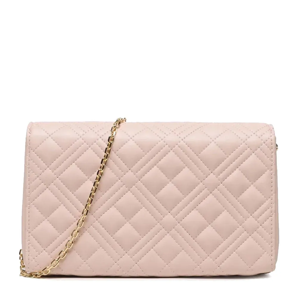 Clutch Donna con Tracolla LOVE MOSCHINO linea Shiny Quilted color Cipria JC4079