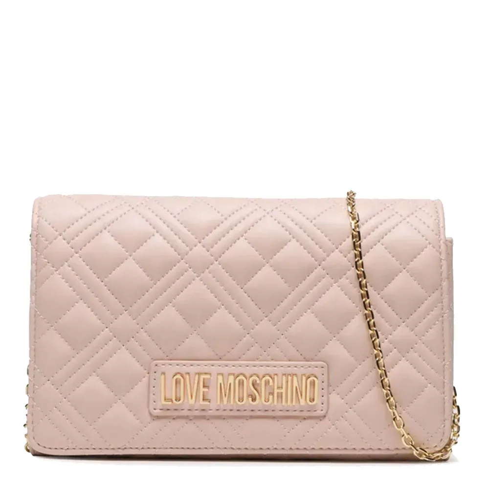 Clutch Donna con Tracolla LOVE MOSCHINO linea Shiny Quilted color Cipria JC4079