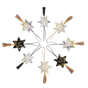 Cowhide Star and Tassel Key Chain