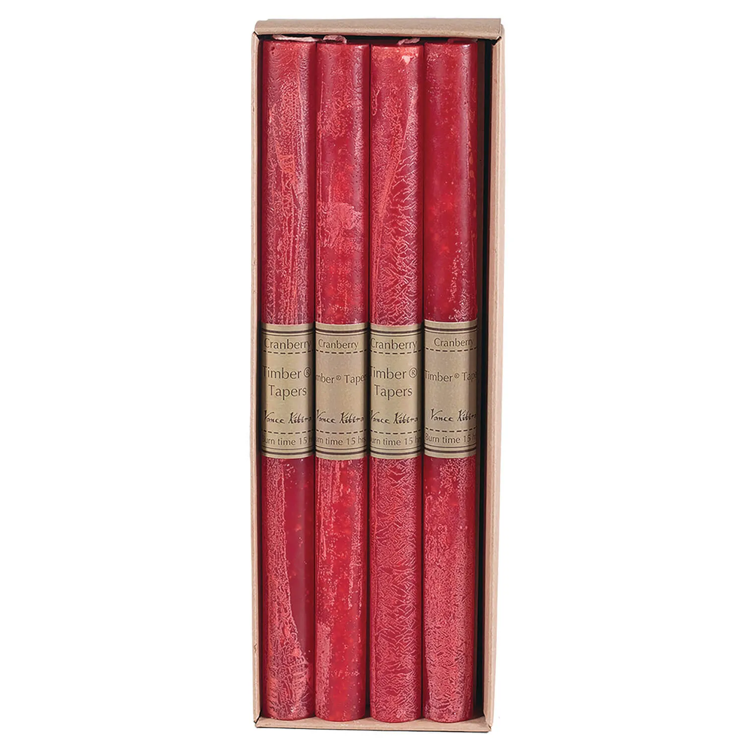 Cranberry Timber Tapers - Set of 12