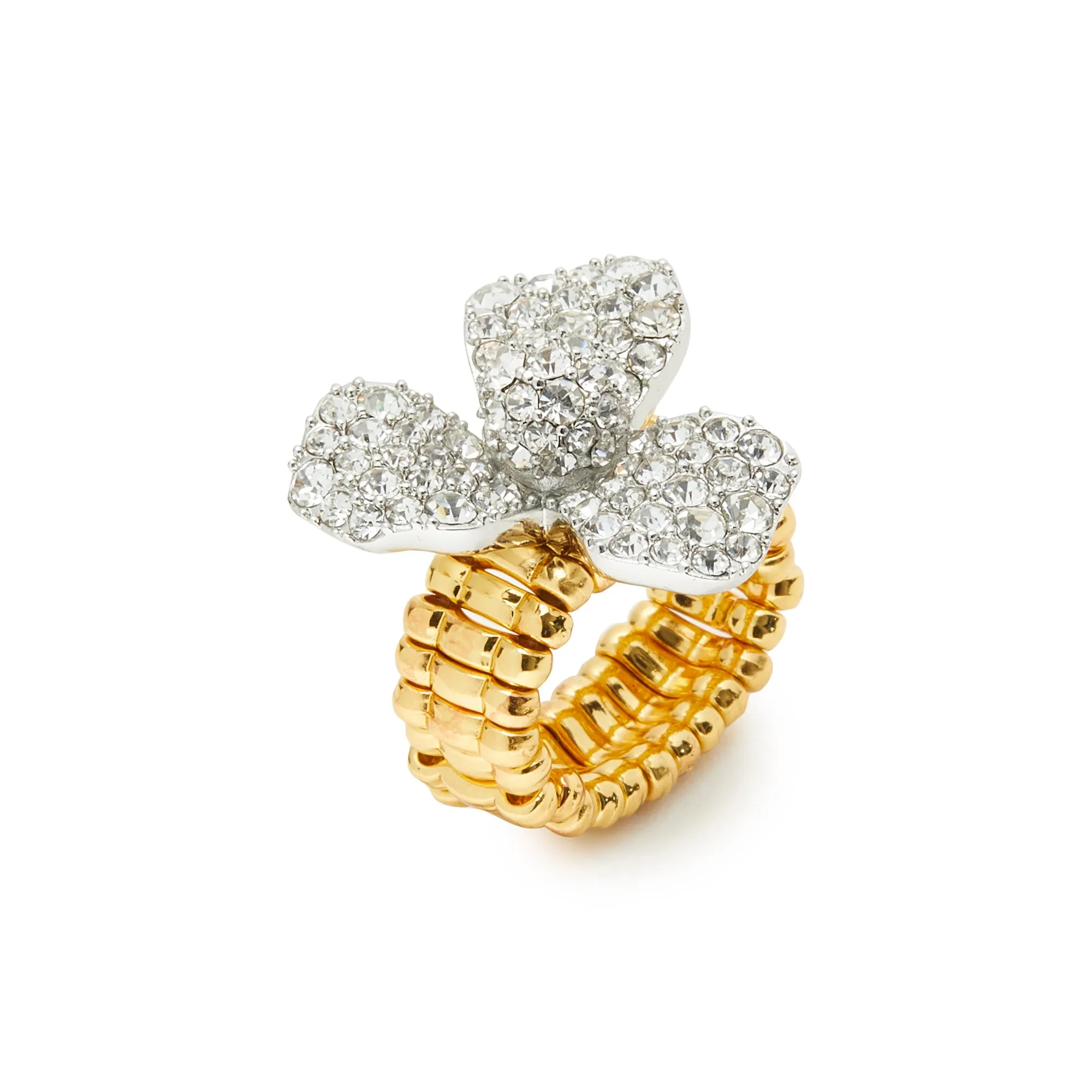 CRYSTAL PAVE TRILLIUM STRETCH RING