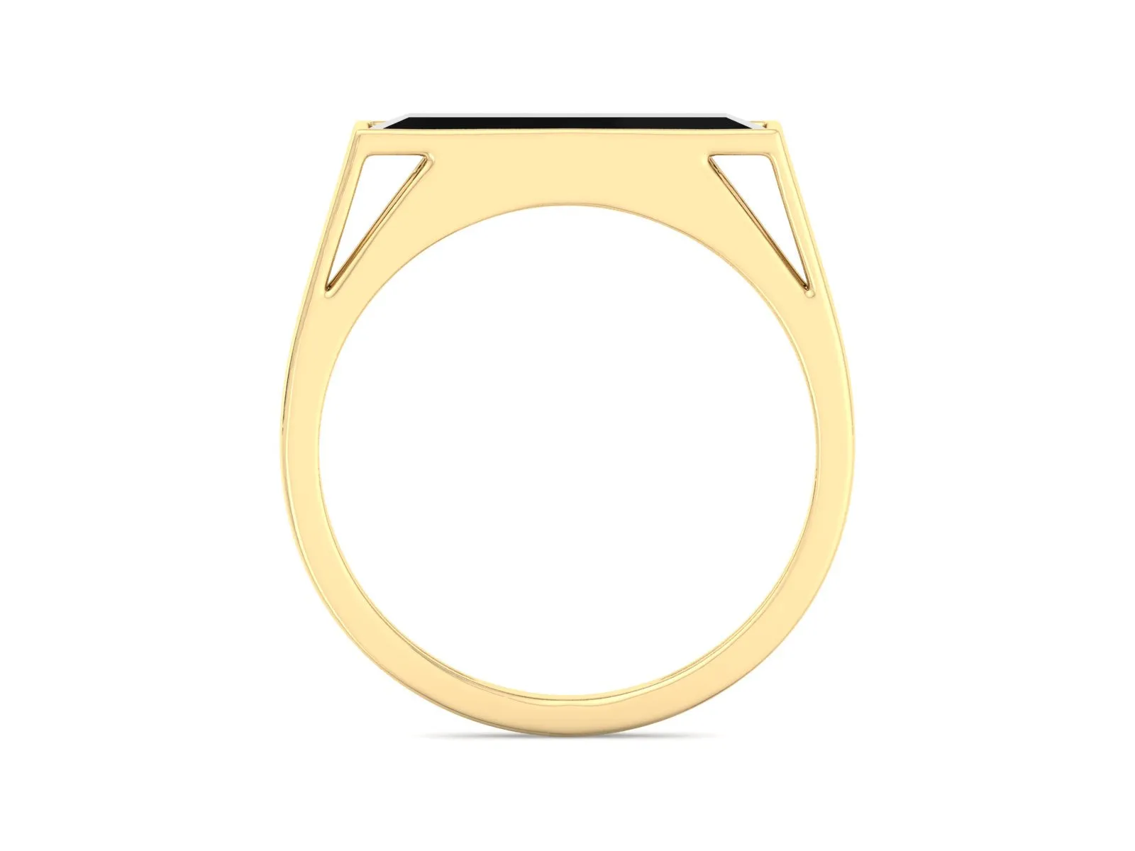 Dainty Gold Ring, Rectangular Black Onyx Ring For Women