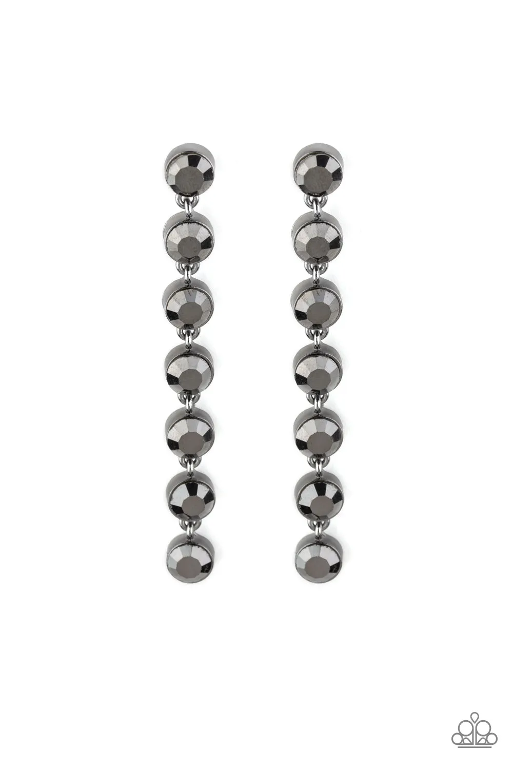 Dazzling Debonair Black Post Earring