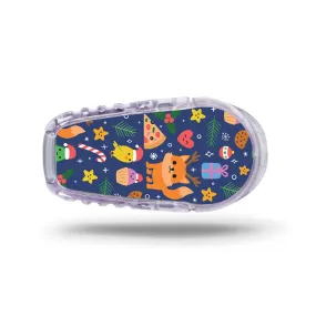 Dexcom G6 transmitter sticker: Blue Holidays