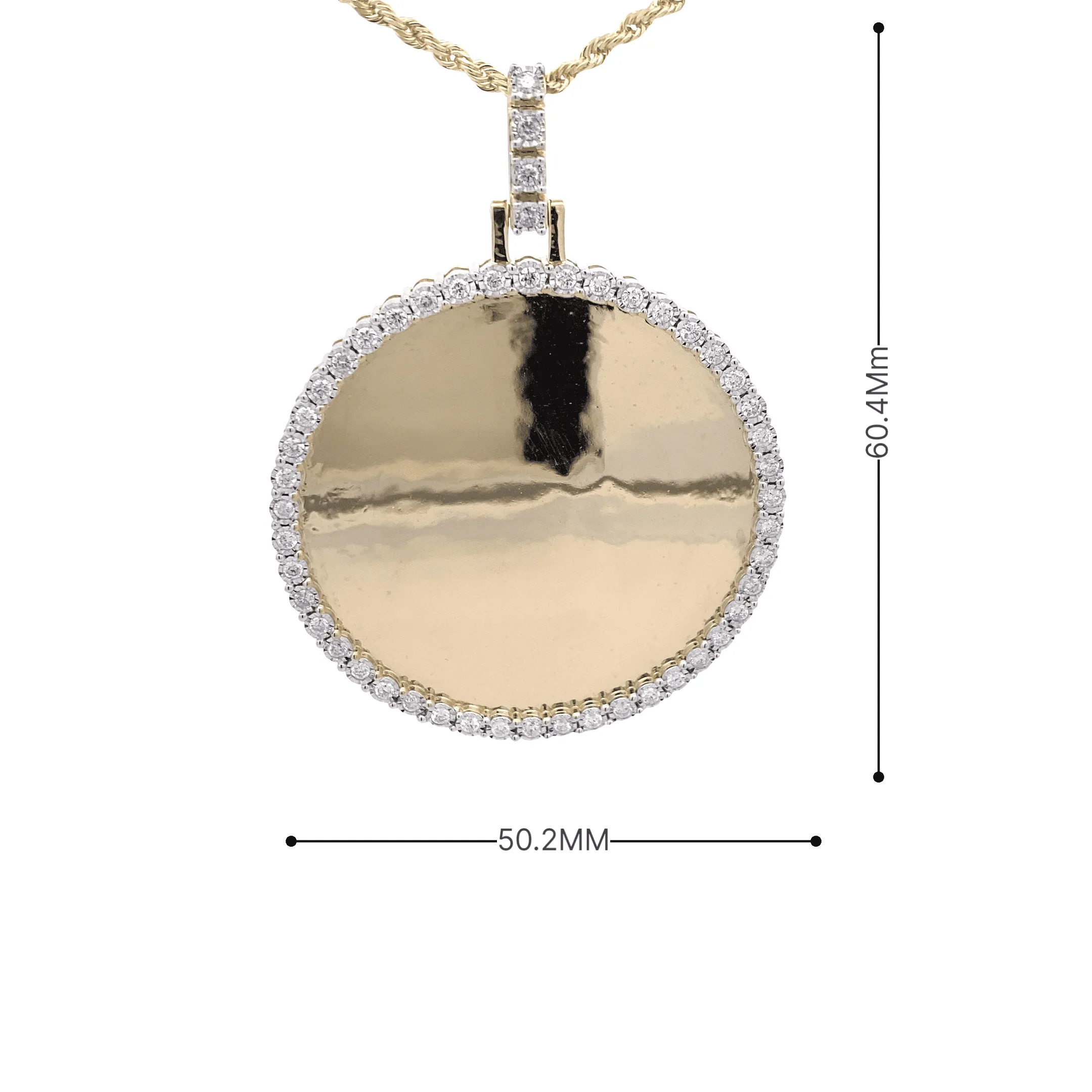 Diamond Big Circle Shaped Memory Pendant