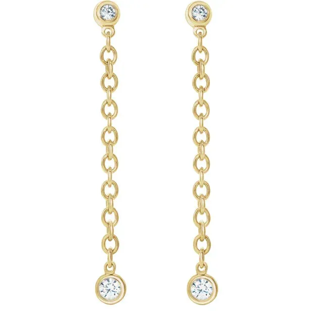 Diamond Drop Chain Earrings