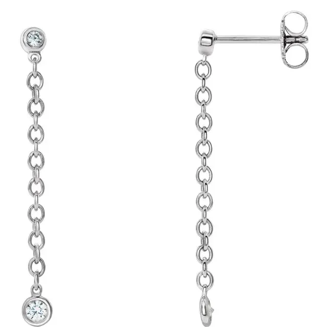 Diamond Drop Chain Earrings