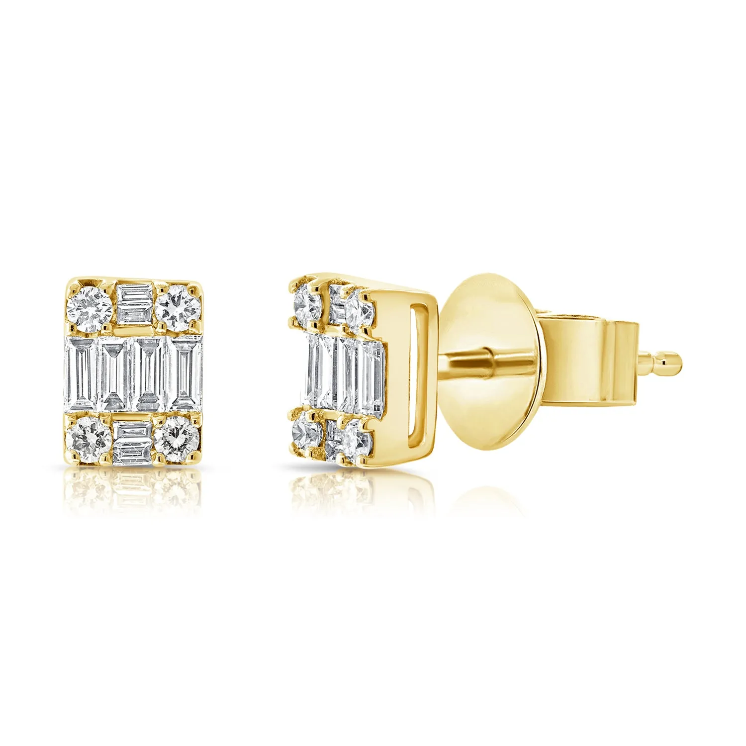 Diamond Emerald Illusion Studs