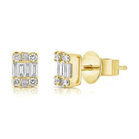 Diamond Emerald Illusion Studs