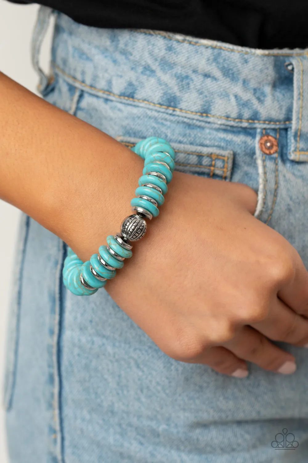 Eco Experience - Blue Stretchy Bracelet Paparazzi