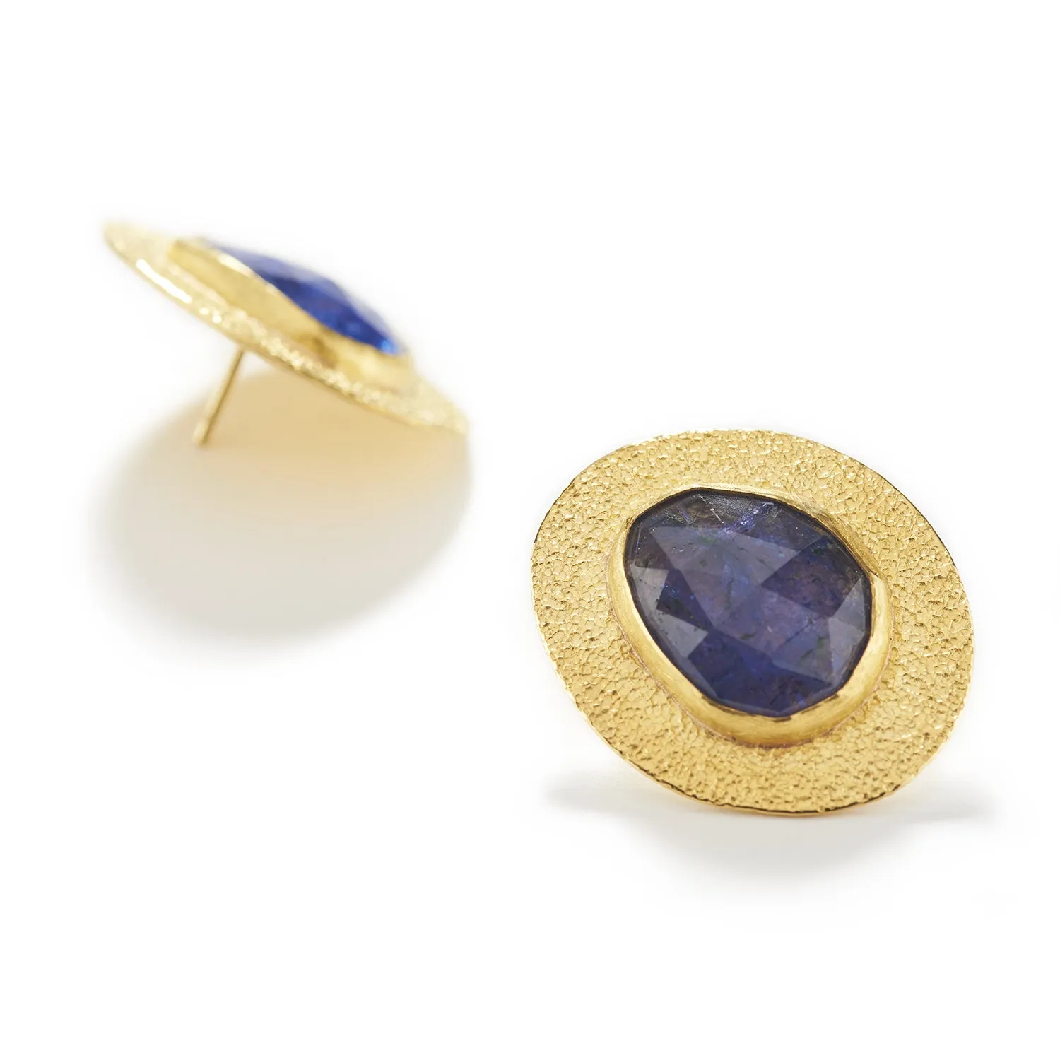 Faceted Tanzanite & Gold Earrings