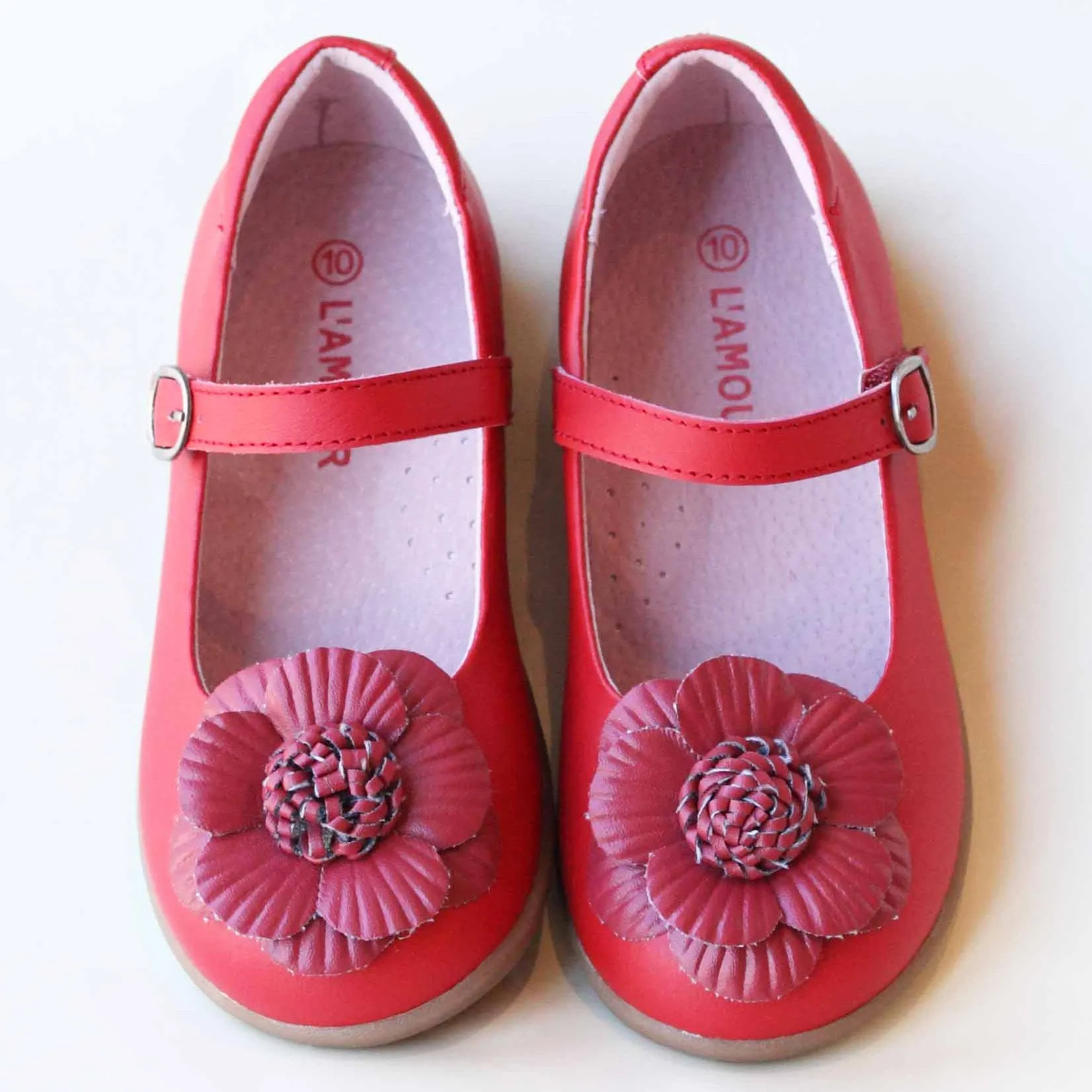 FINAL SALE - L'Amour Girls Double Layer Petal Flower Mary Janes